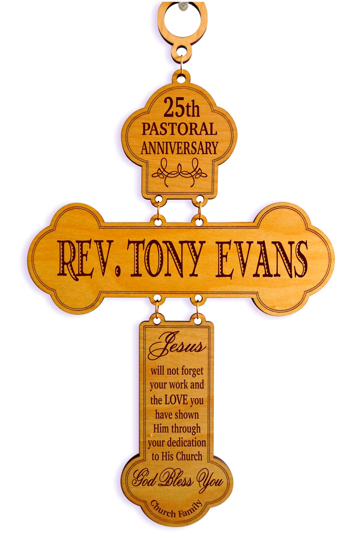 Personalized Pastor Anniversary Gift, Ordination Cross, GDPA01