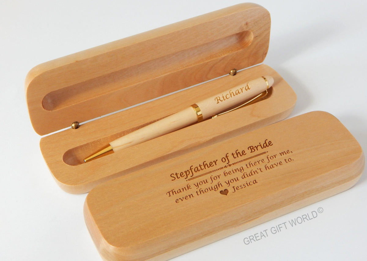 Step Dad Gift | Father of the Bride from Groom | Personalized Wooden Pen