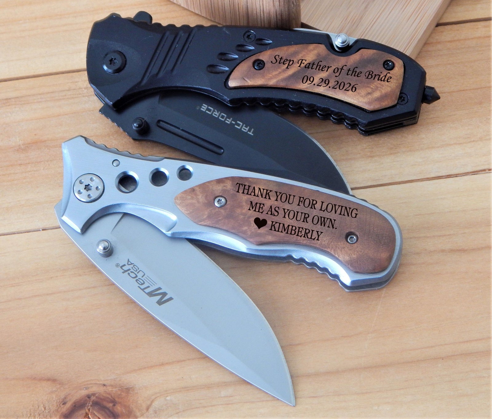 Stepdad personalized engraved folding hunting pocket knife