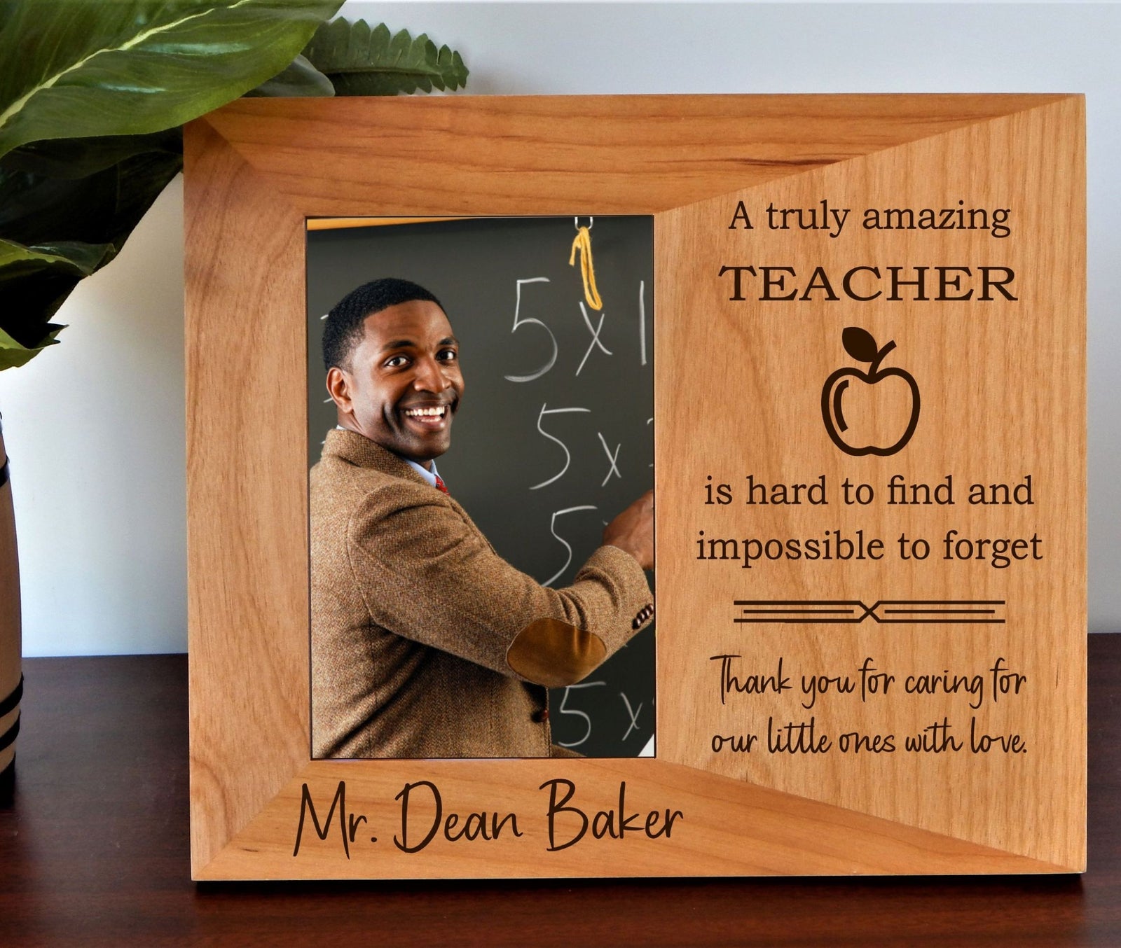 Personalized engraved picture frame gift for teacher