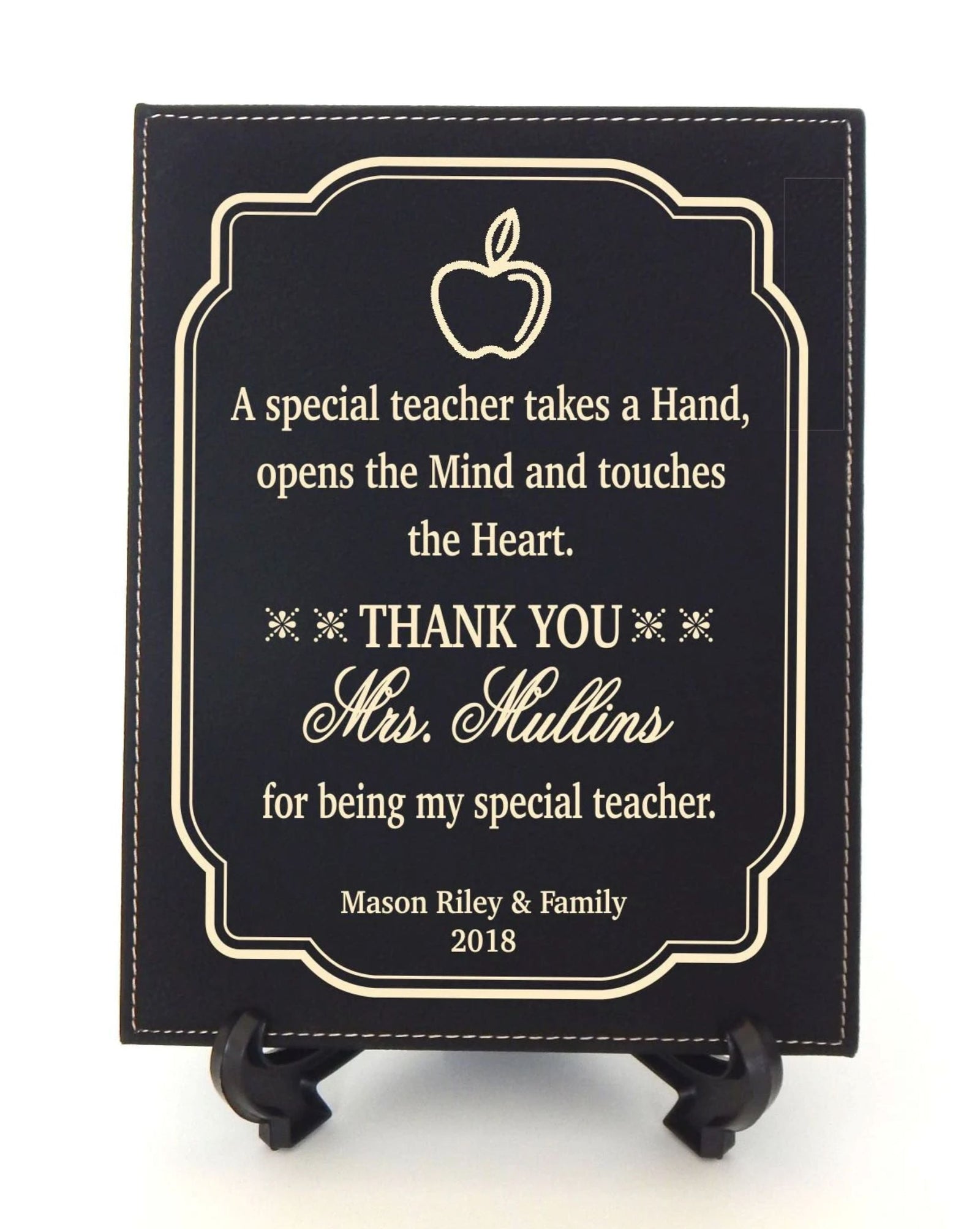 Personalized Apple Gift for Teacher | Teachers Thank You Gifts | Engraved Plaque
