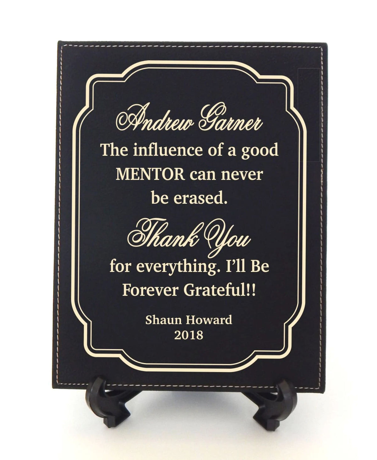 Engraved Leather Plaque Gift for Mentor Teacher