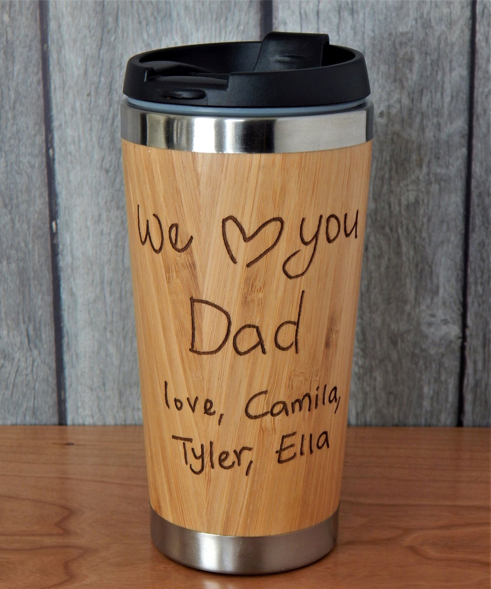 1st Wedding Anniversary Gift | Husband Travel Cup | Handwriting Engraved Mug