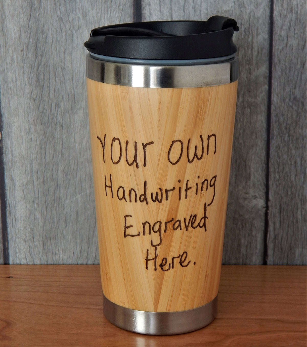 1st Wedding Anniversary Gift | Husband Travel Cup | Handwriting Engraved Mug