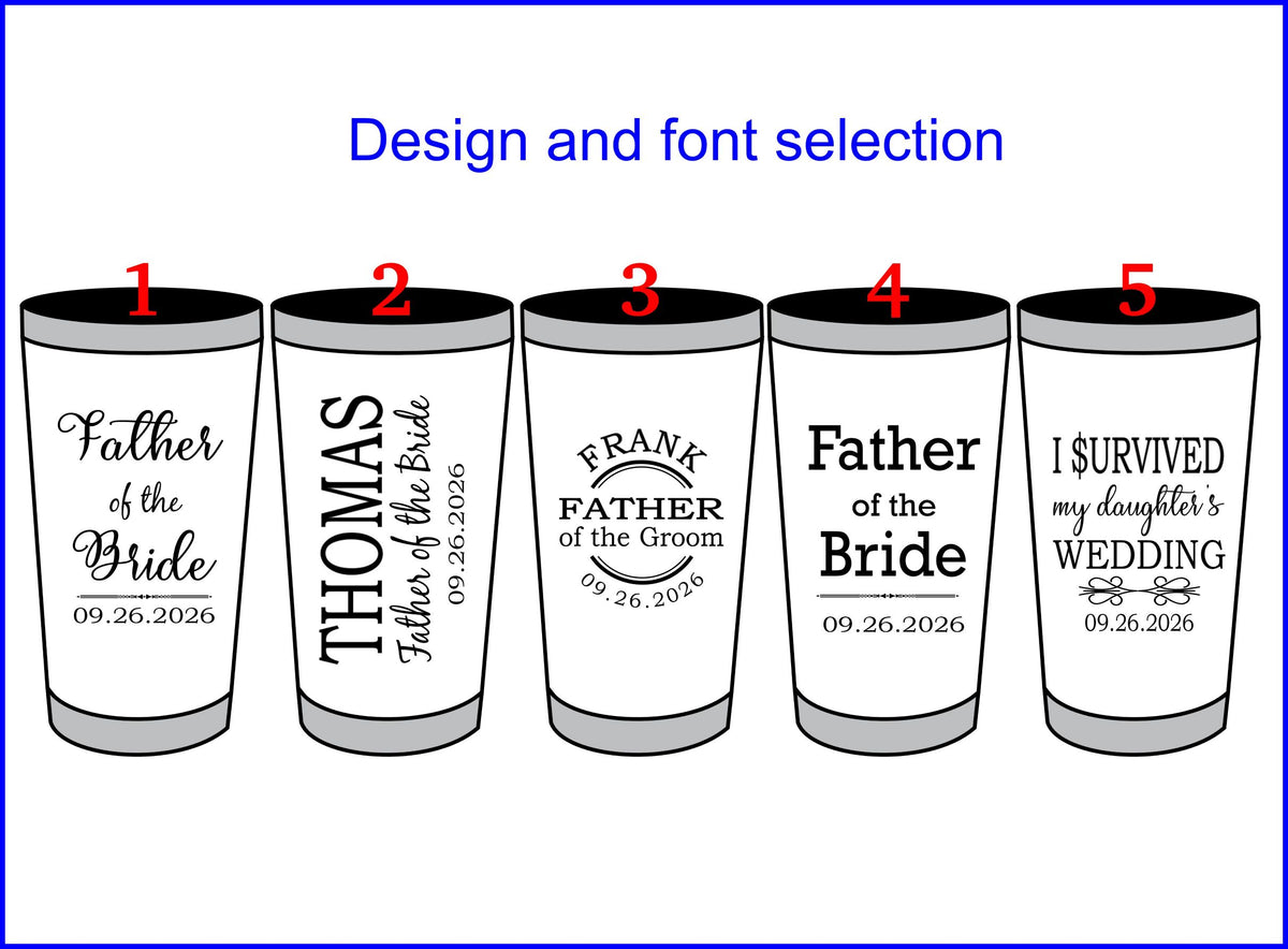 Custom Father of the Bride Gift | Engraved Coffee Travel Mug BTFOB2