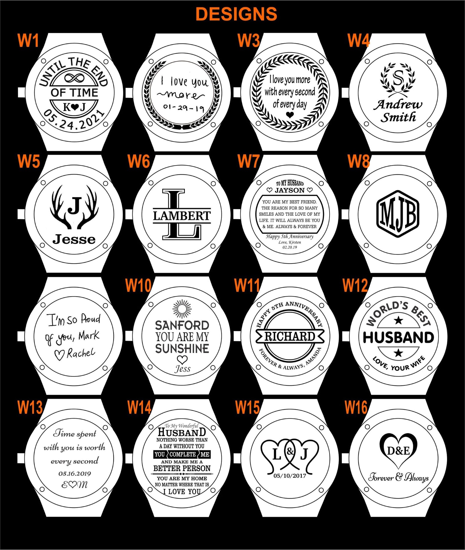 Engraved Wooden Watches | Personalized Gift for Son | Mens Wood Watch