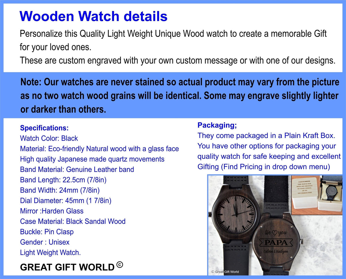 Engraved Wood Watch Boss Farewell Gift