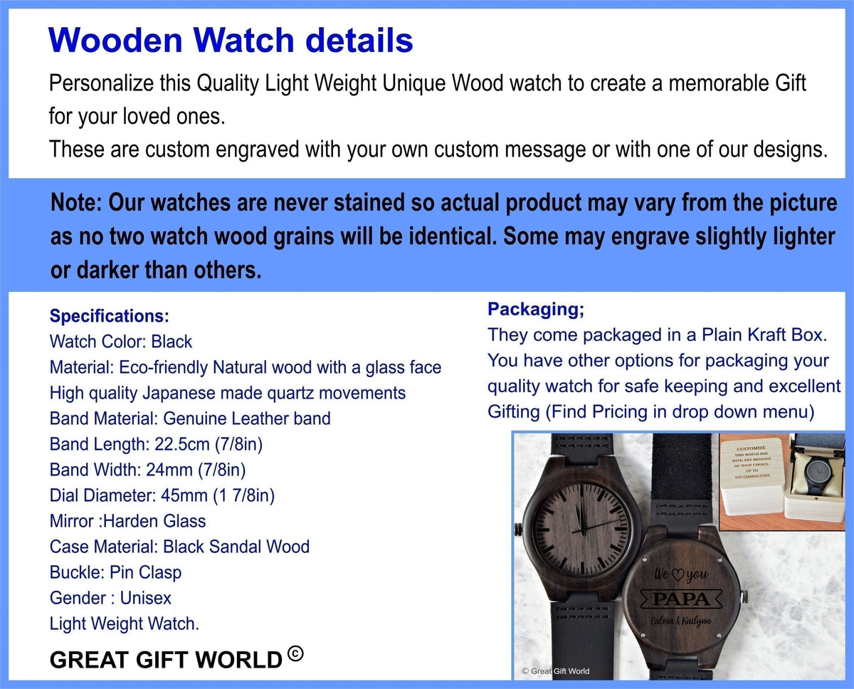 Groomsmen Wooden Watch | Personalized Gift for Groomsman | Wedding Gift
