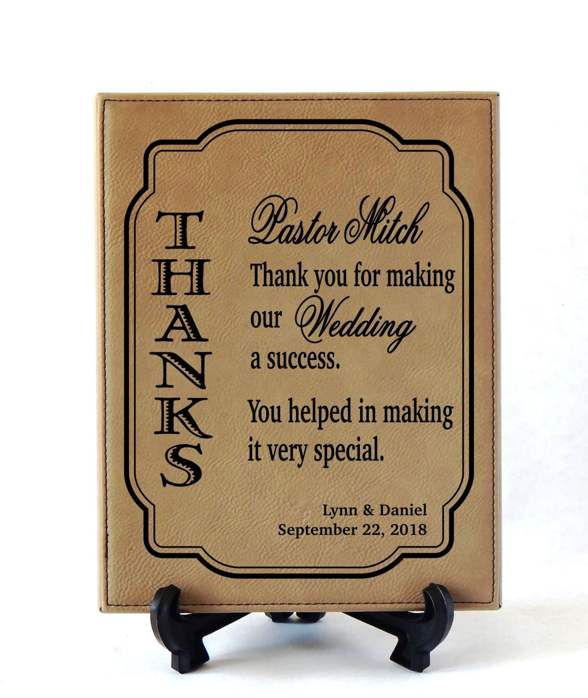 Custom Officiant Gift |  Wedding Gifts for Pastor | Priest Thank you Plaque