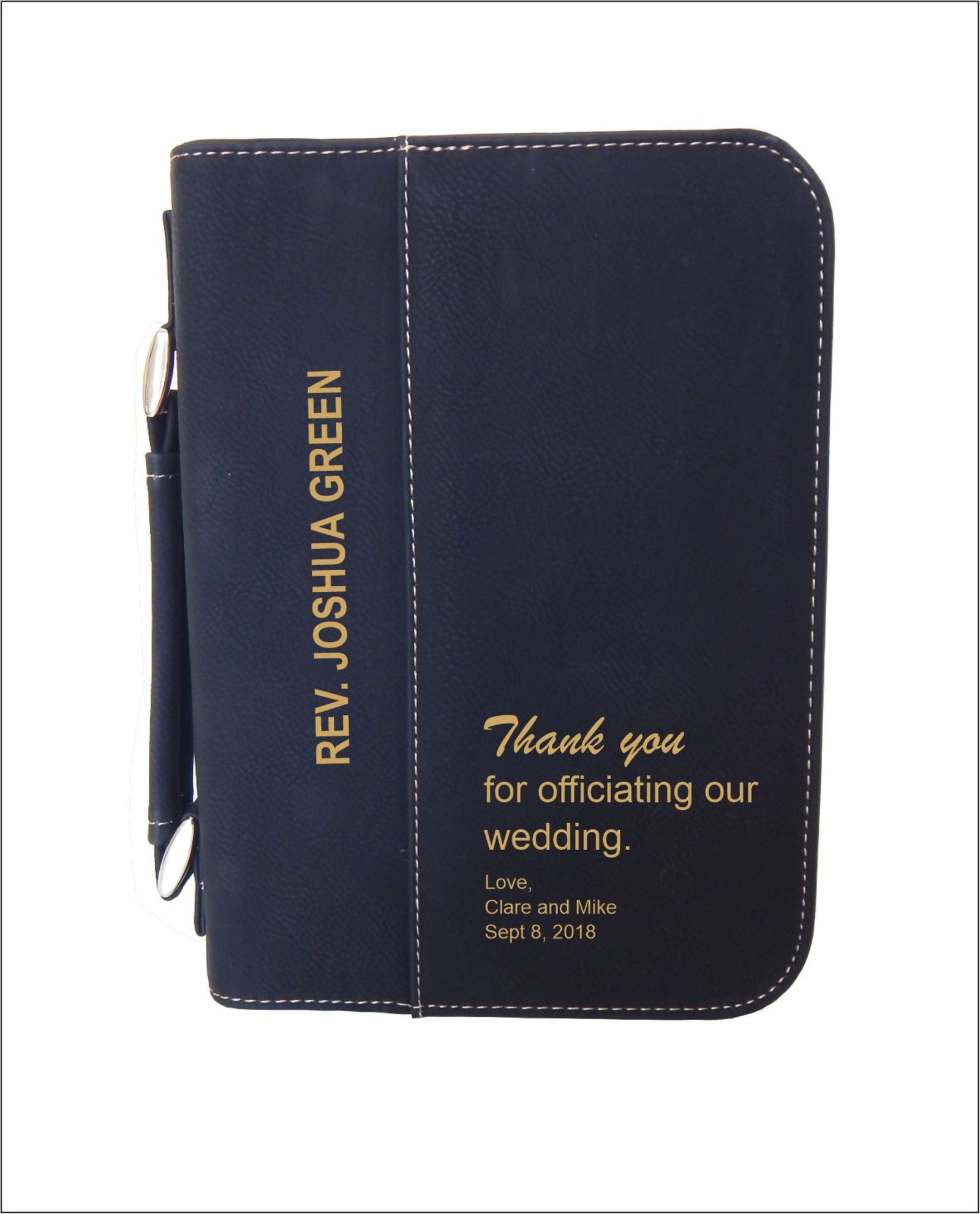 Wedding Officiant Gift | Personalized Gifts for Priest | Thank You Pastor Bible Cover