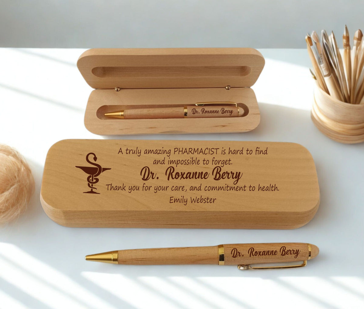 Personalized Wooden Pen Gift for Pharmacist | Doctor &amp; Nurse Appreciation WMPEN29