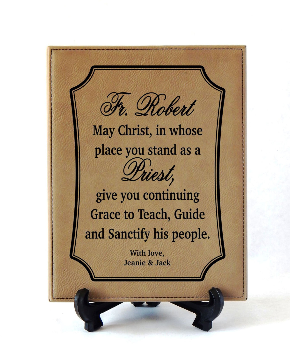 Personalized Priest Gift Wood Plaque: Engraved Ordination Sign for Pastor