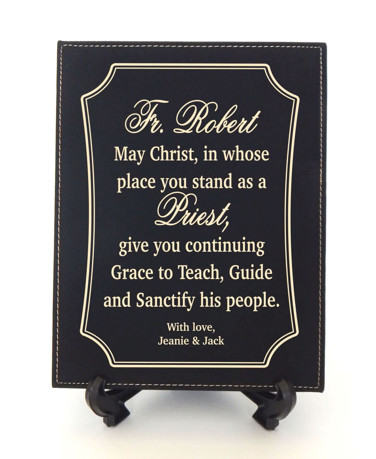 Personalized Priest Gift Wood Plaque: Engraved Ordination Sign for Pastor